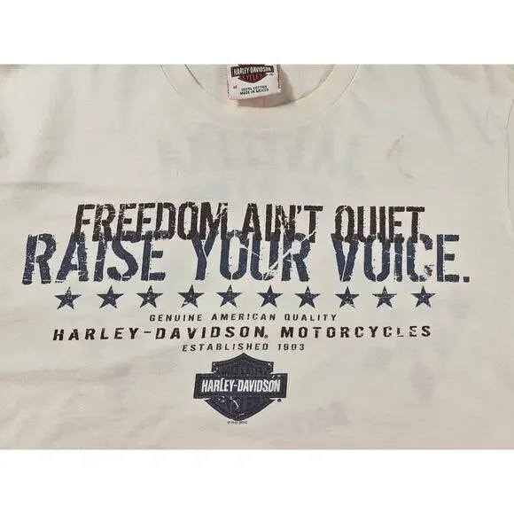 Freedom ain't quiet raise your voice harley Davidson graphic tee medium unisex ^ - Picture 8 of 10
